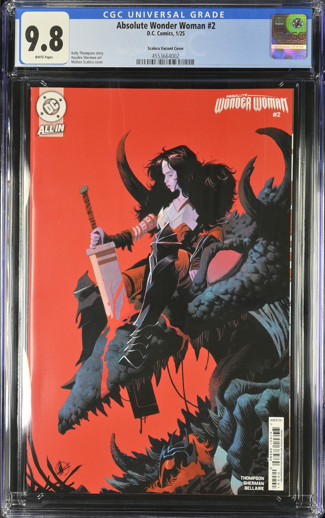 Absolute Wonder Woman #2 Scalera 1:25 Retailer Incentive Variant CGC 9.8