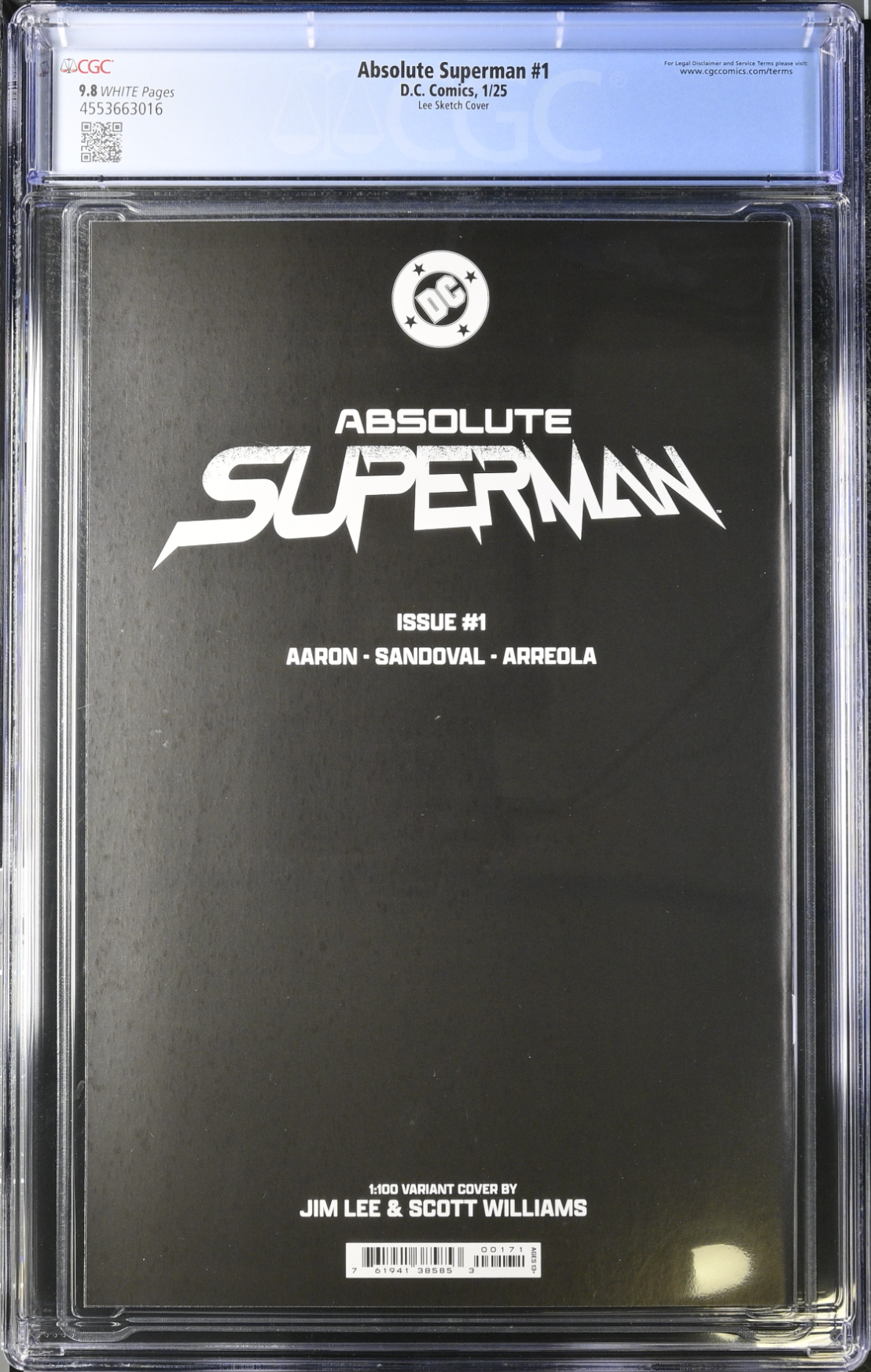 Absolute Superman #1 Jim Lee 1:100 Retailer Incentive Variant CGC 9.8