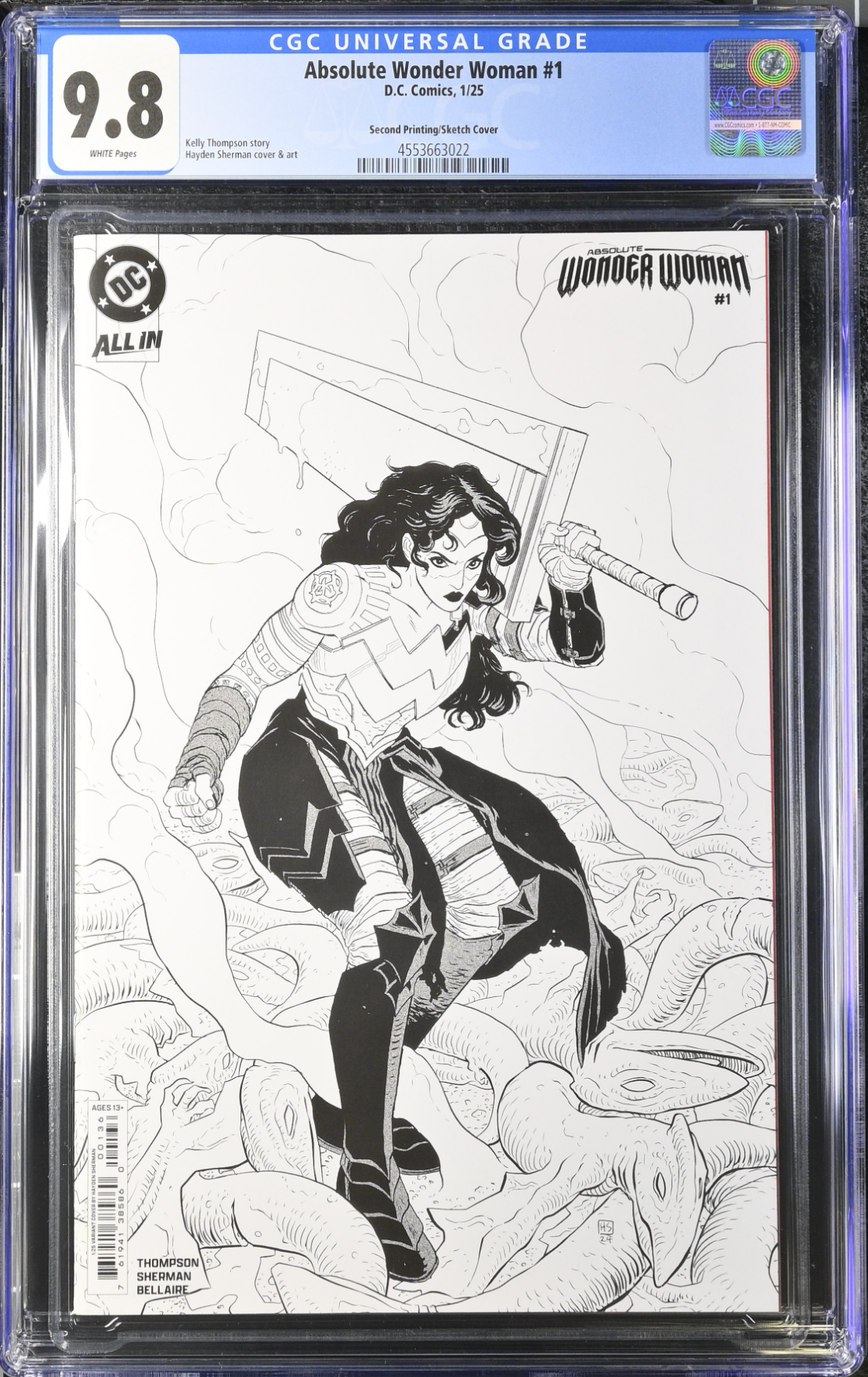 Absolute Wonder Woman #1 Second Printing Sherman 1:25 Retailer Incentive Variant CGC 9.8