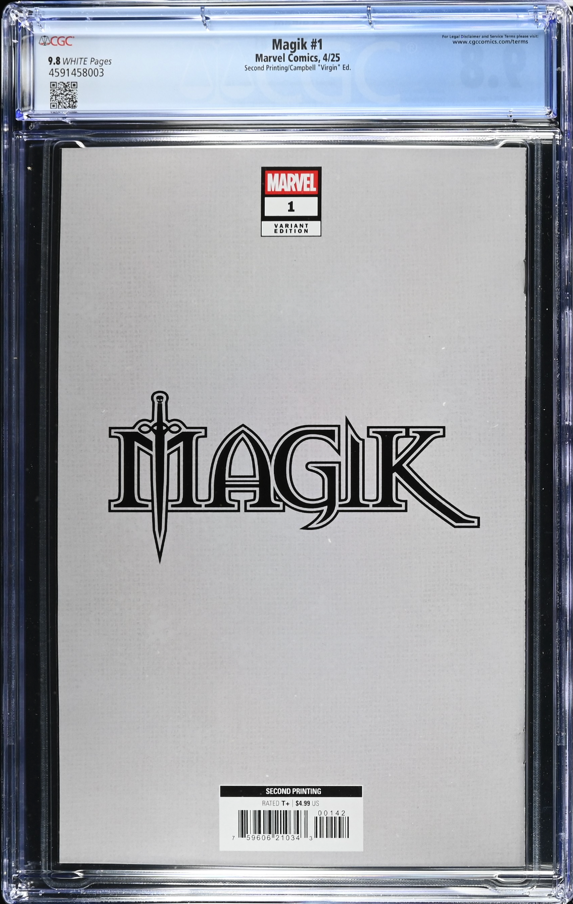 Magik #1 Second Printing 1:25 Virgin Retailer Incentive Variant CGC 9.8