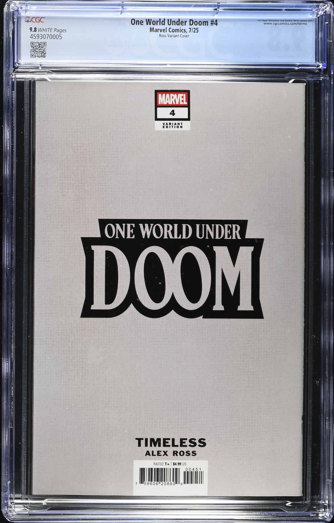 One World Under Doom #4 Alex Ross Variant CGC 9.8