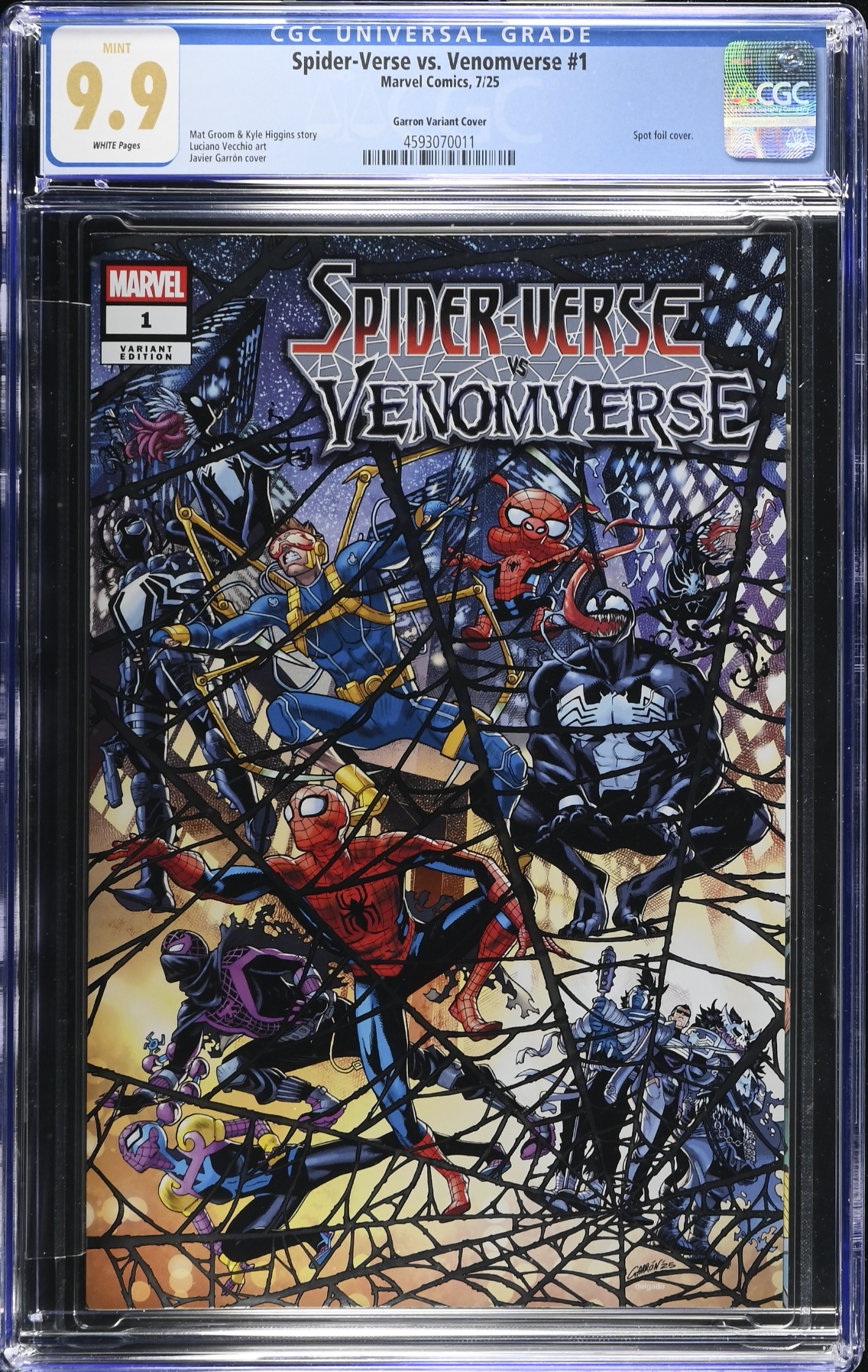 Spider-Verse vs. Venomverse #1 Garron Foil Variant CGC 9.9