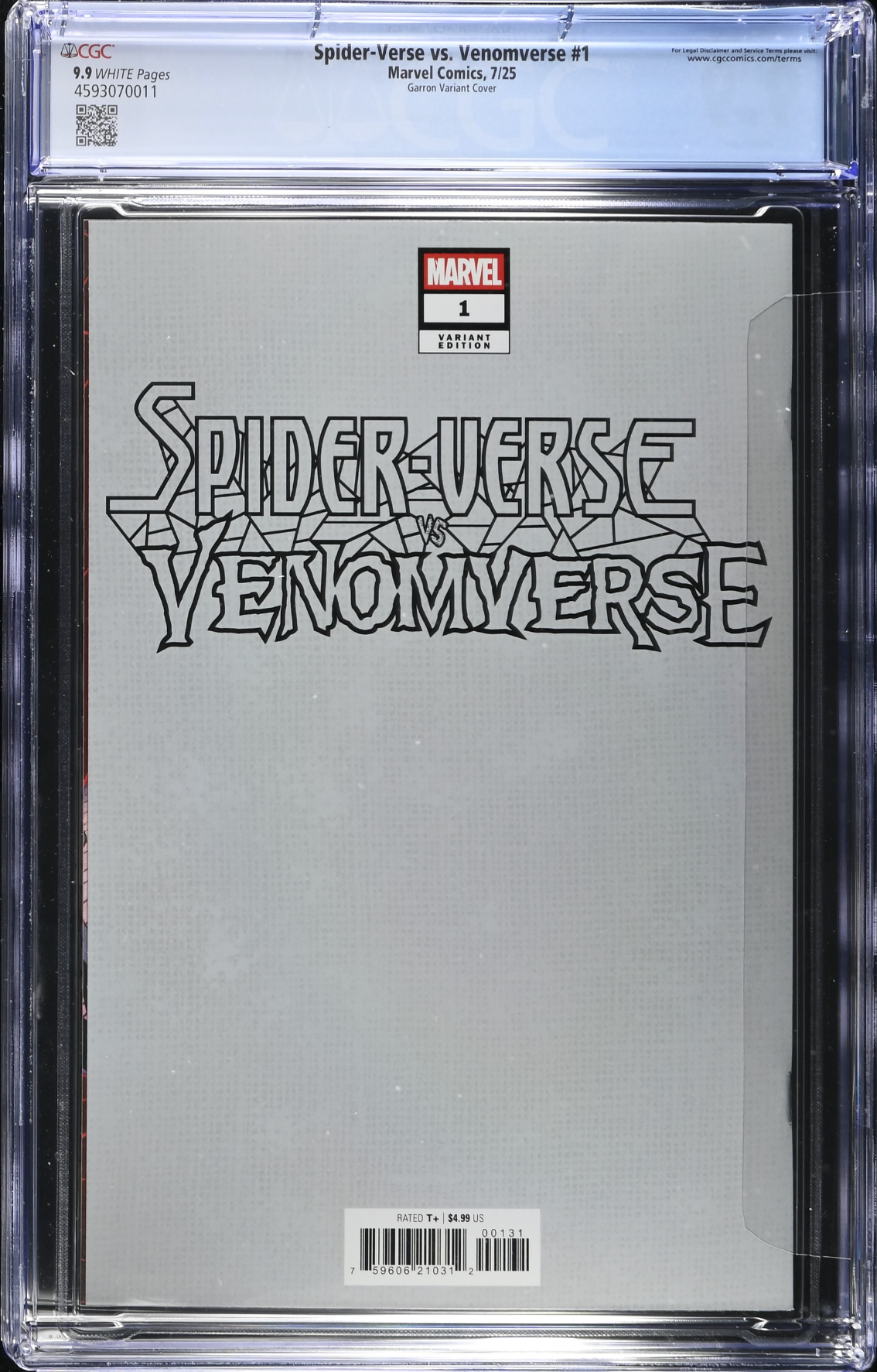 Spider-Verse vs. Venomverse #1 Garron Foil Variant CGC 9.9