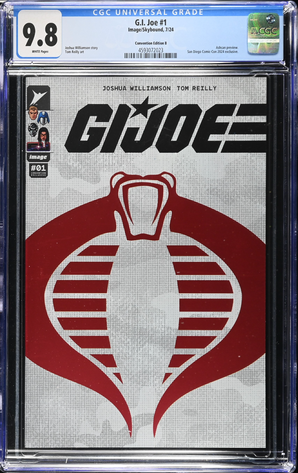 G.I. Joe #1 SDCC Ashcan Cobra. Logo Energon Panel Foil Variant CGC 9.8