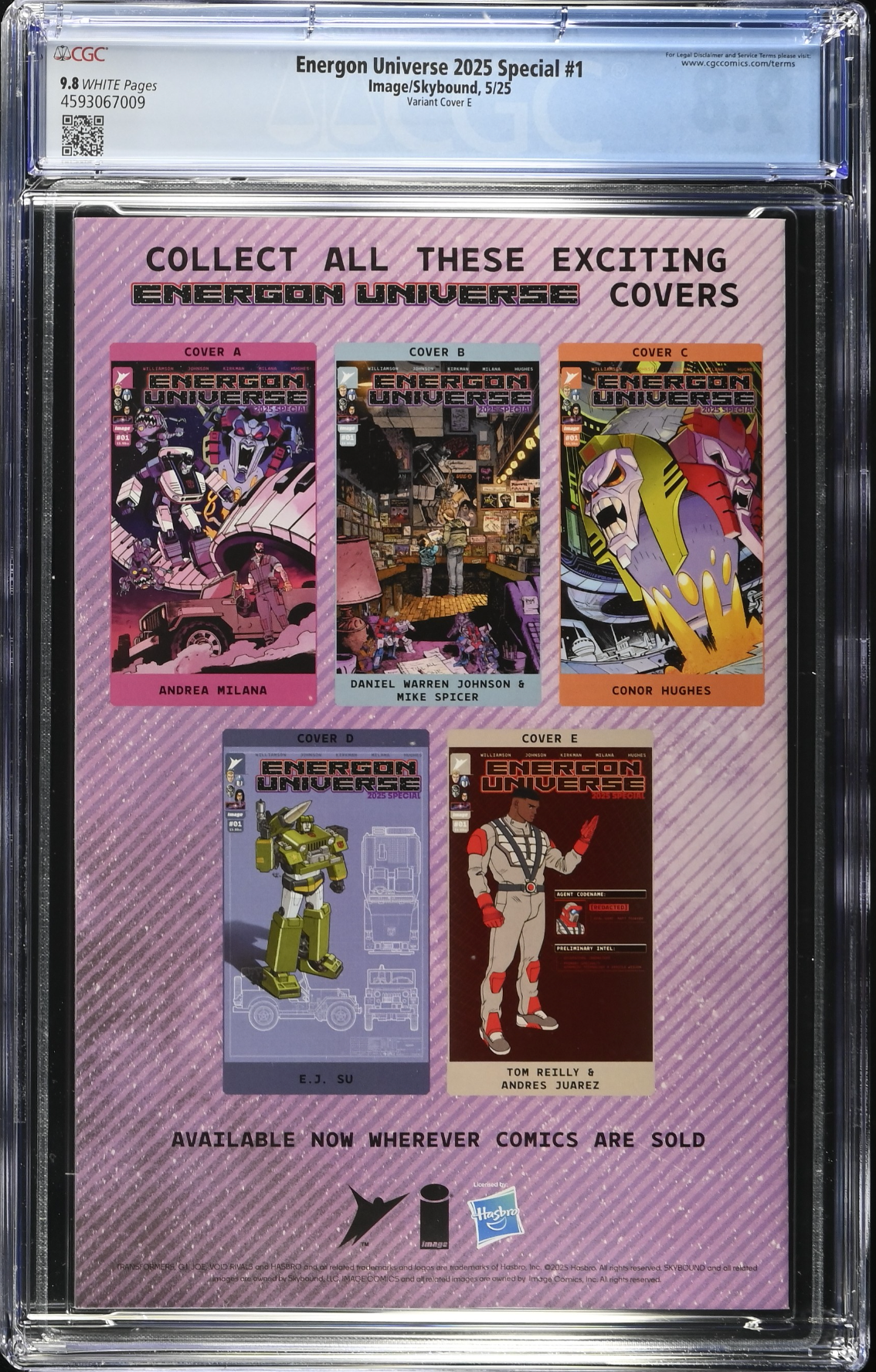 Energon Universe 2025 Special #1 Reilly 1:50 Retailer Incentive Variant CGC 9.8