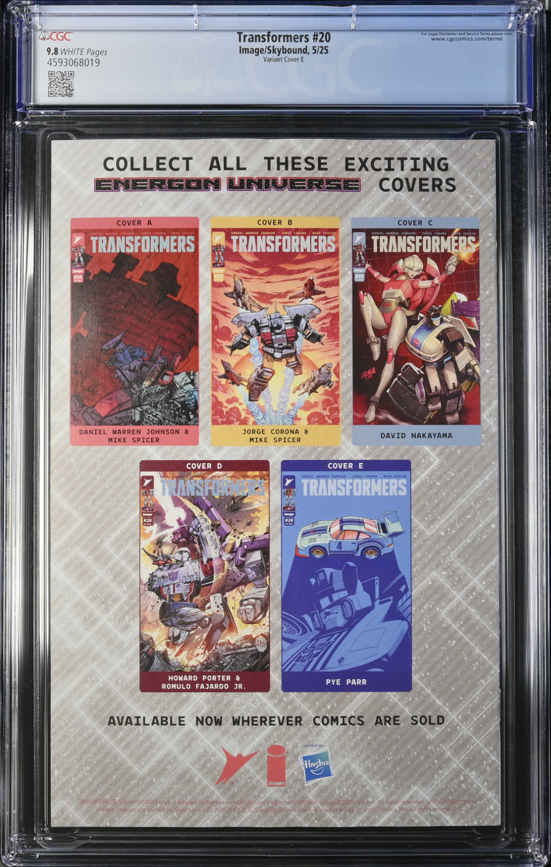 Transformers #20 Parr 1:50 Retailer Incentive Variant CGC 9.8
