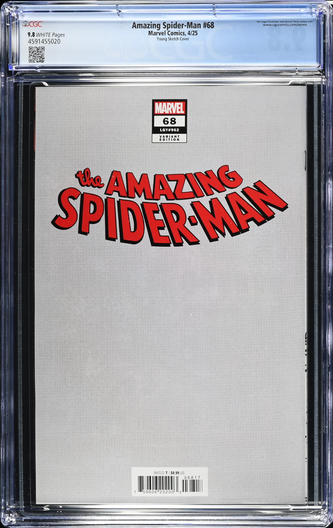 Amazing Spider-Man #68 Young 1:100 Virgin Retailer Incentive Variant CGC 9.8