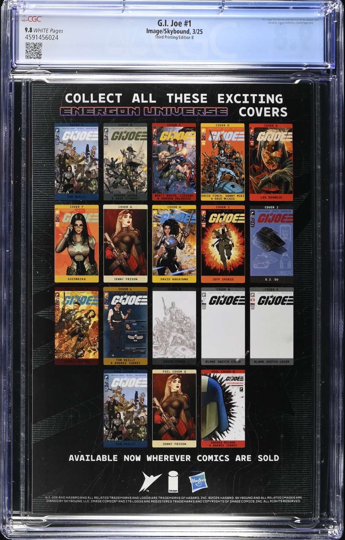G.I. Joe #1 Third Printing - Cover B - CGC 9.8