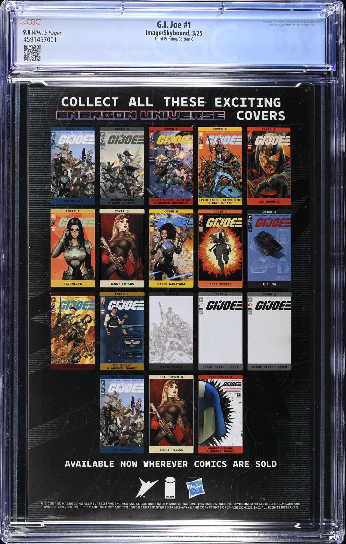 G.I. Joe #1 Third Printing - Cover C - CGC 9.8