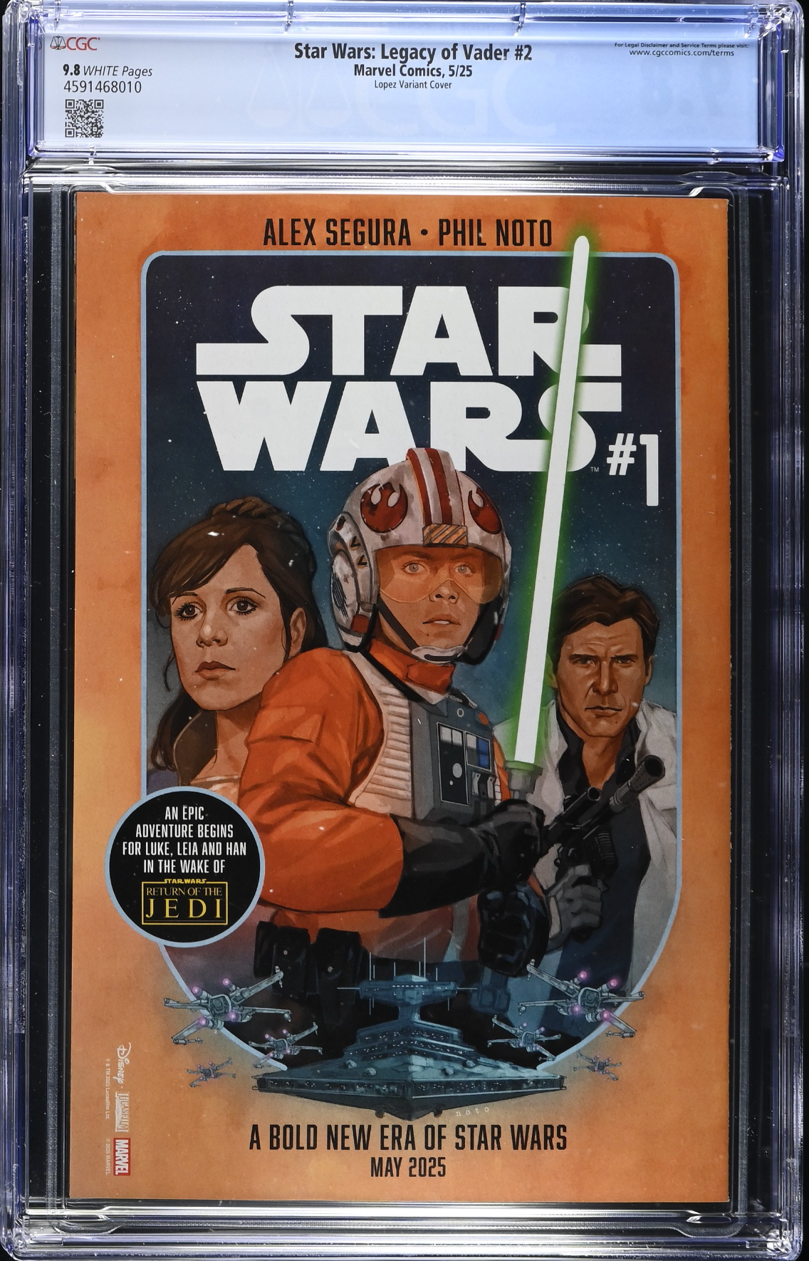 Star Wars: Legacy of Vader #2 Lopez 1:25 Retailer Incentive Variant CGC 9.8