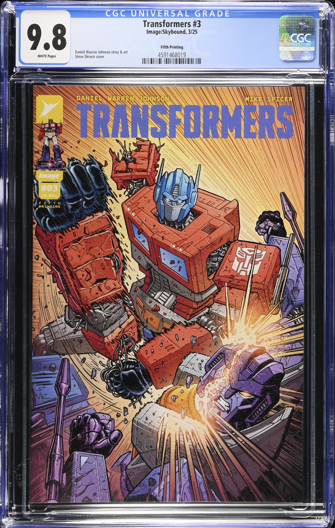 Transformers #3 Fifth Printing CGC 9.8