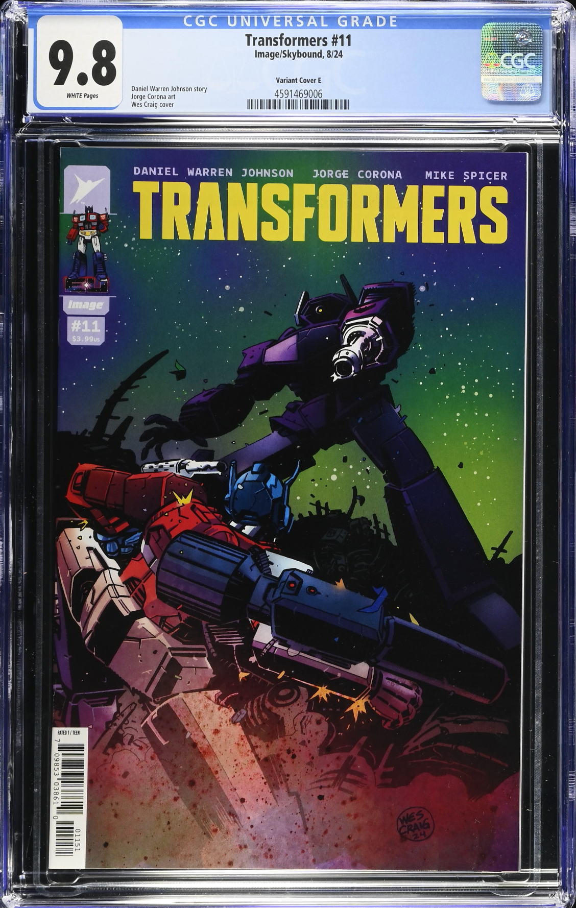 Transformers #11 Craig Variant 1:50 Retailer Incentive Variant CGC 9.8