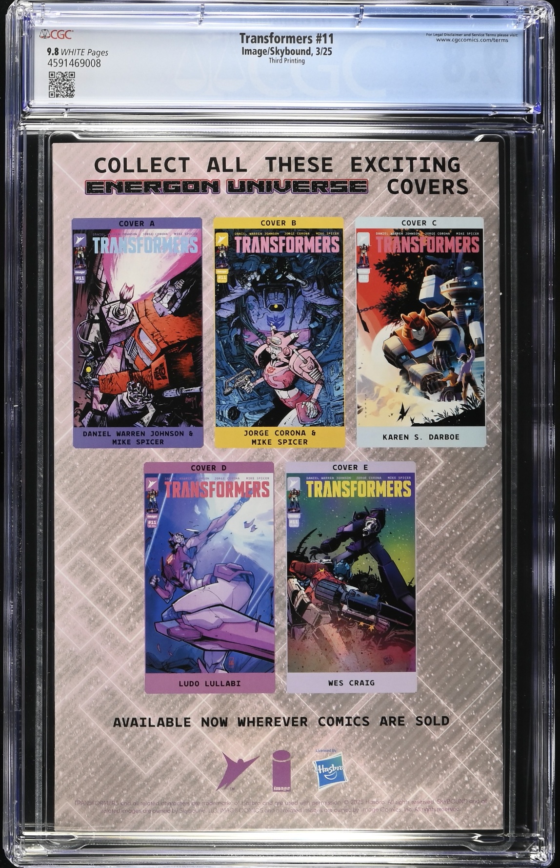 Transformers #11 Third Printing CGC 9.8