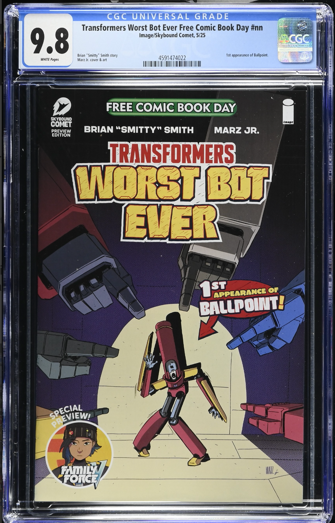 Free Comic Book Day 2025:Transformers Worst Bot Ever #1 CGC 9.8