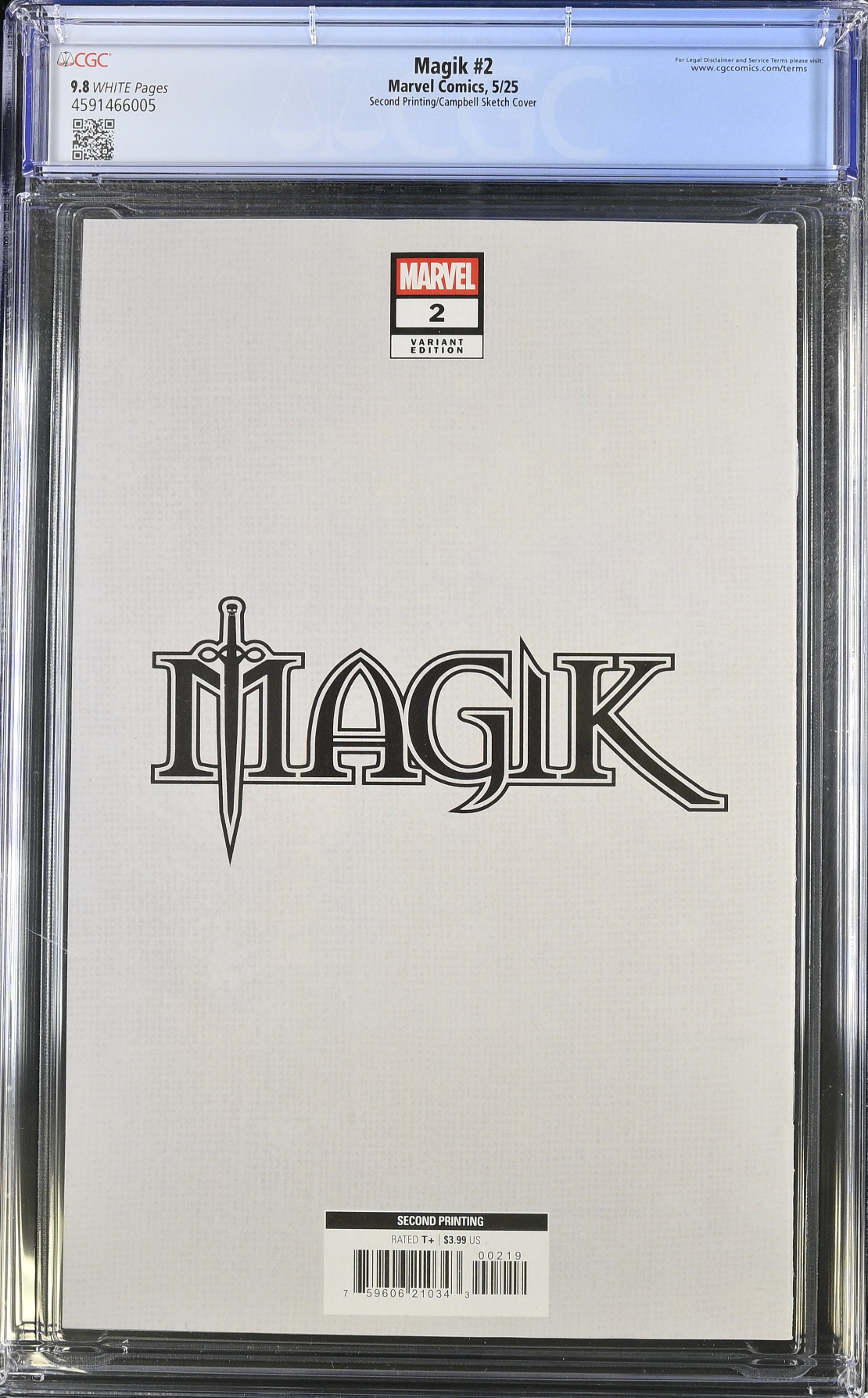 Magik #2 Second Printing 1:25 Virgin Retailer Incentive Variant CGC 9.8