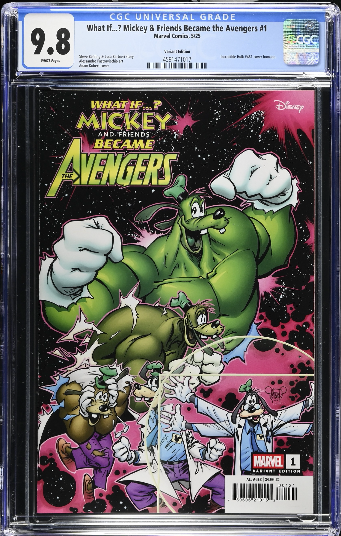 Marvel & Disney: What If...? Mickey & Friends Became the Avengers #1 Kubert Variant CGC 9.8