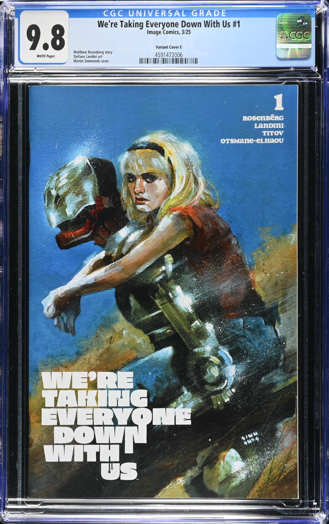 We're Taking Everyone Down With Us #1 Simmonds 1:50 Retailer Incentive Variant CGC 9.8