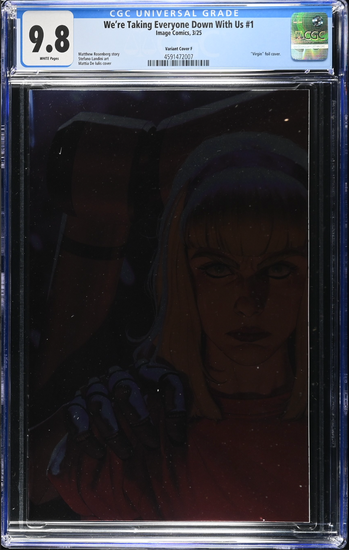 We're Taking Everyone Down With Us #1 De Iluis Virgin Foil 1:75 Retailer Incentive Variant CGC 9.8