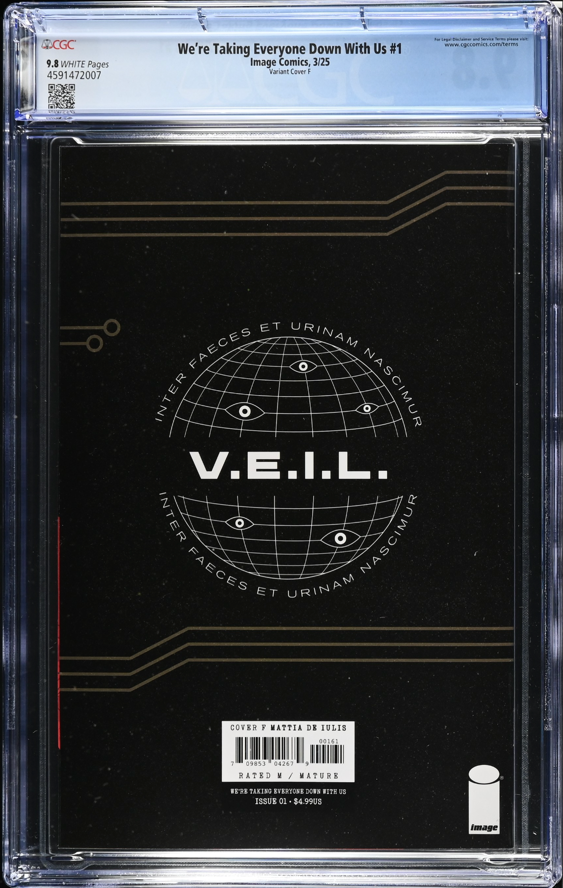 We're Taking Everyone Down With Us #1 De Iluis Virgin Foil 1:75 Retailer Incentive Variant CGC 9.8