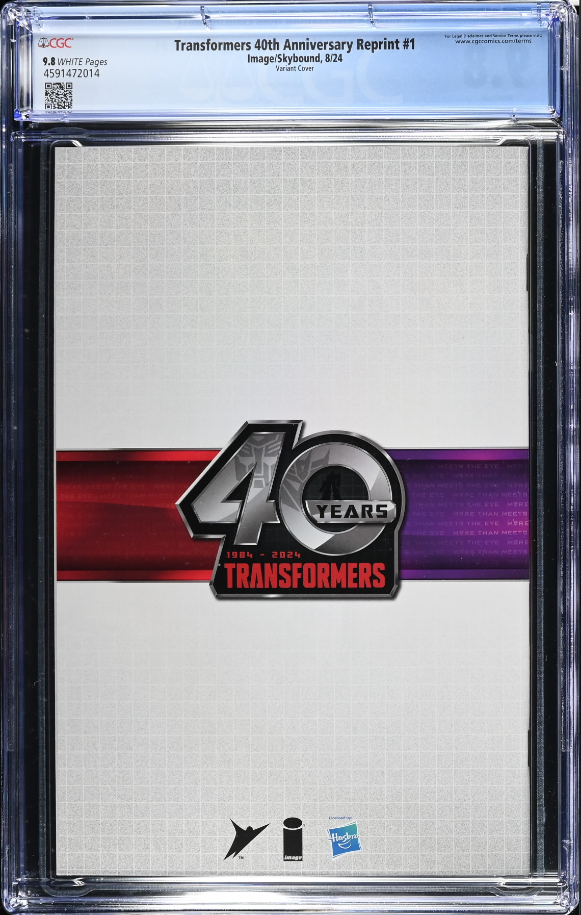 Transformers #1 40th Anniversary Edition Ward Variant CGC 9.8