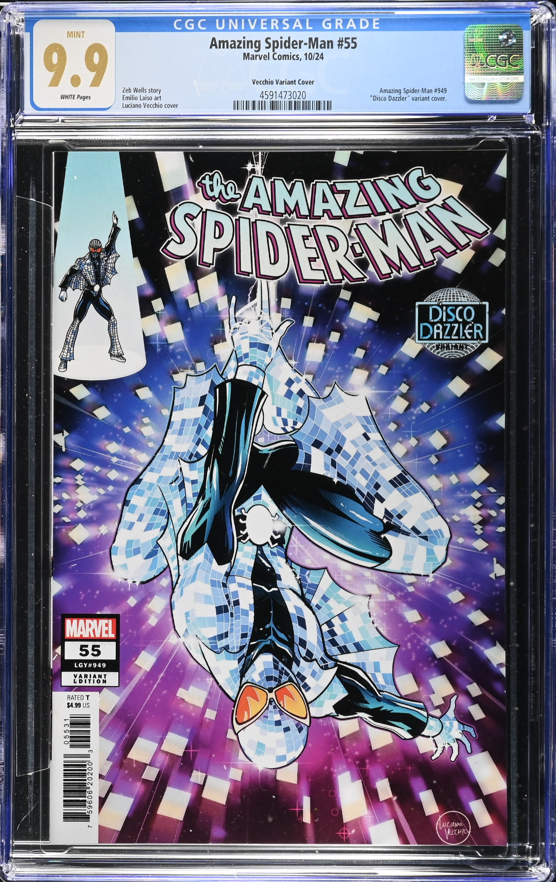Amazing Spider-Man #55 Vecchio Disco Dazzler Variant CGC 9.9