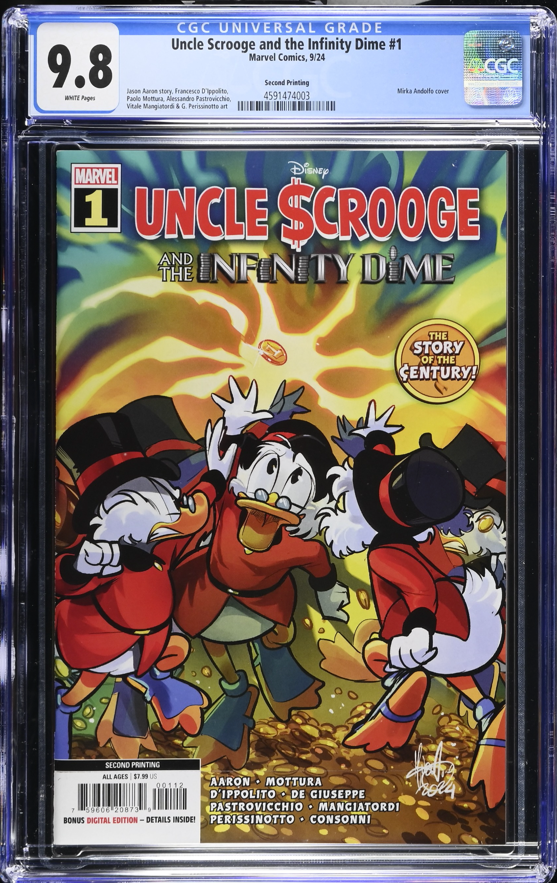Uncle Scrooge and the Infinity Dime #1 Second Printing CGC 9.8