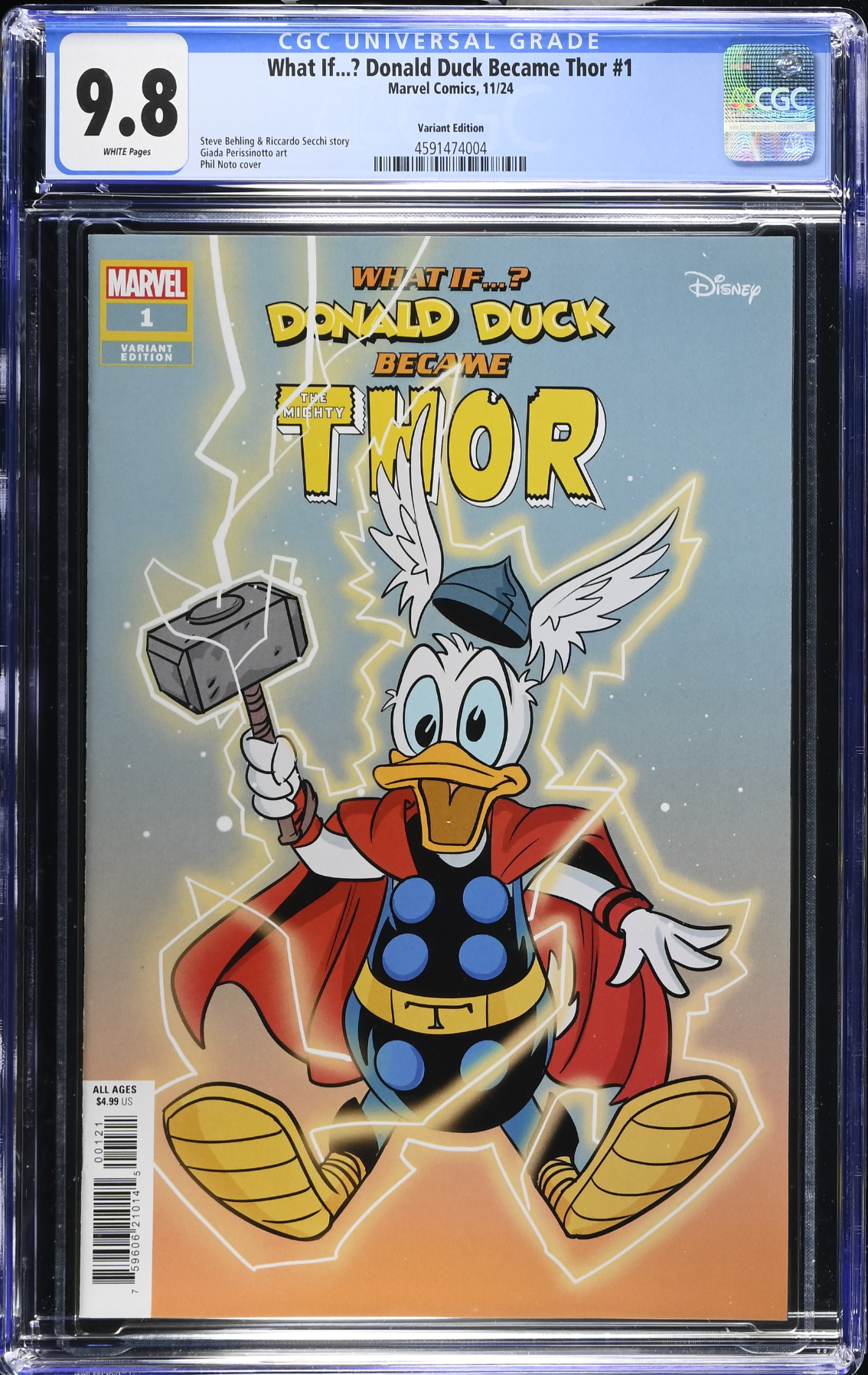 Marvel & Disney: What If...? Donald Duck Became Thor #1 Noto Variant CGC 9.8