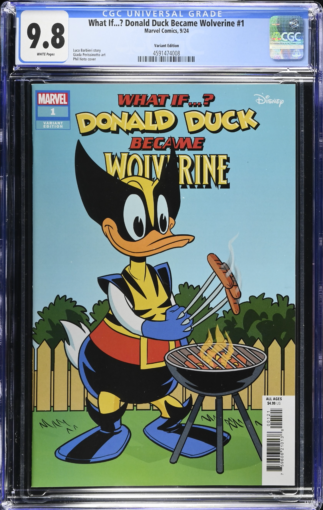 Marvel & Disney: What If...? Donald Duck Became Wolverine #1 Noto Variant CGC 9.8