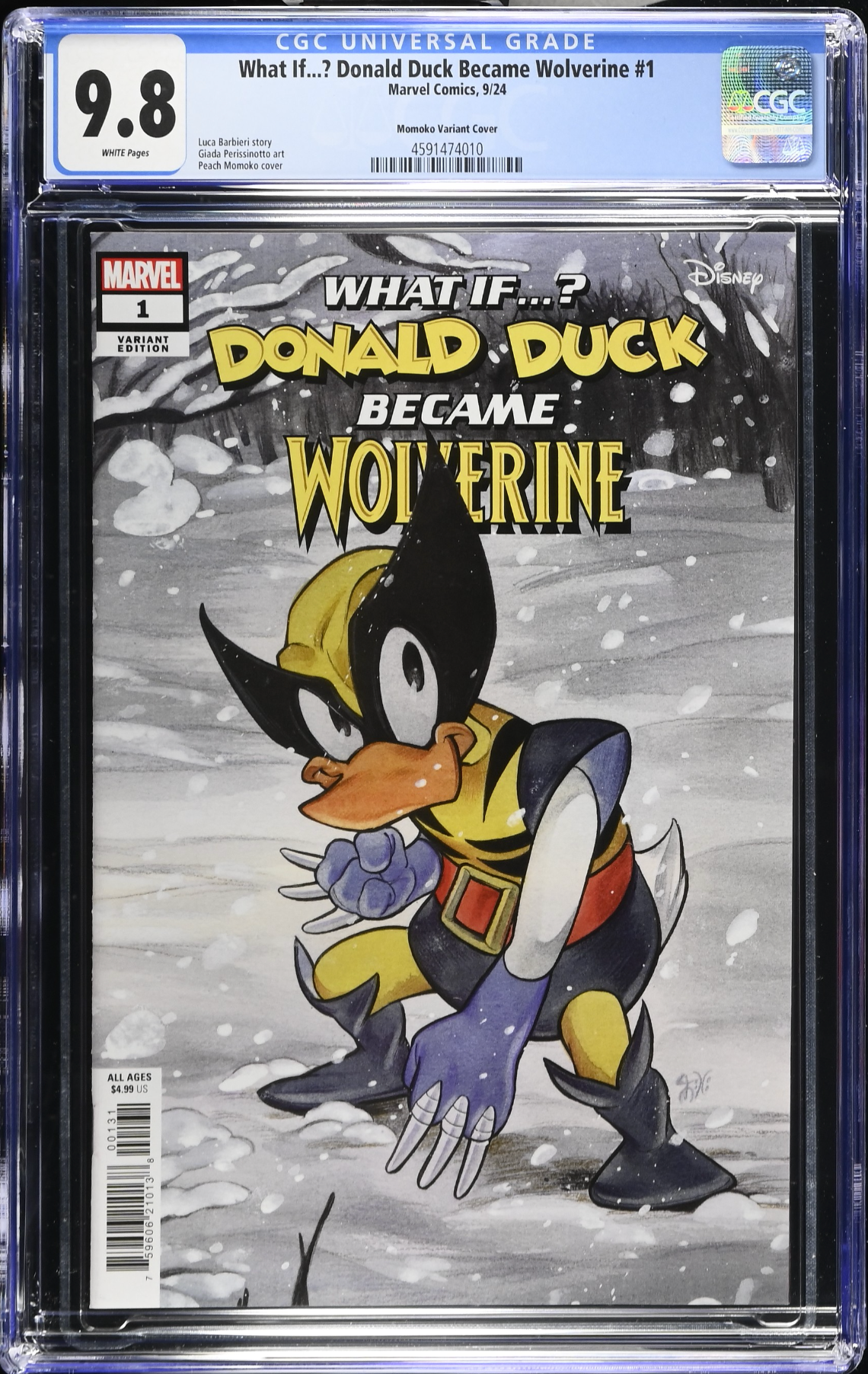 Marvel & Disney: What If...? Donald Duck Became Wolverine #1 Momoko Variant CGC 9.8