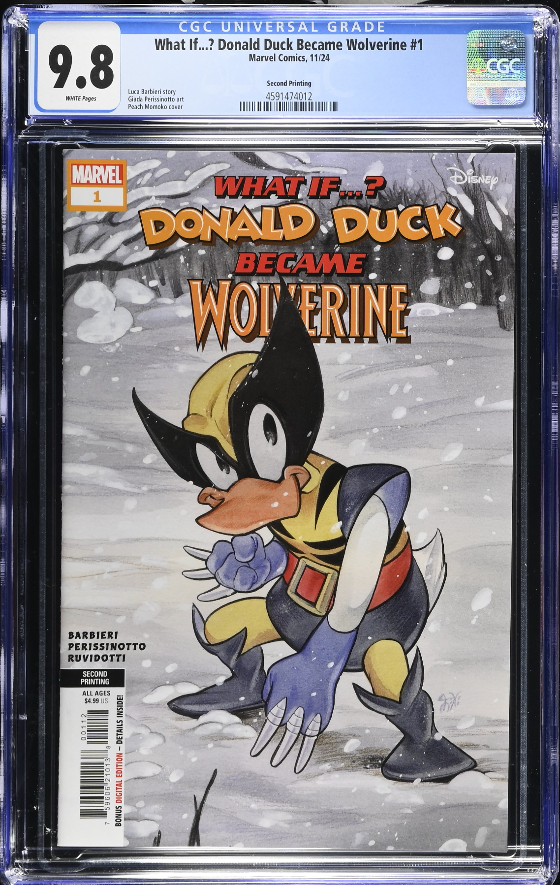 Marvel & Disney: What If...? Donald Duck Became Wolverine #1 Second Printing CGC 9.8