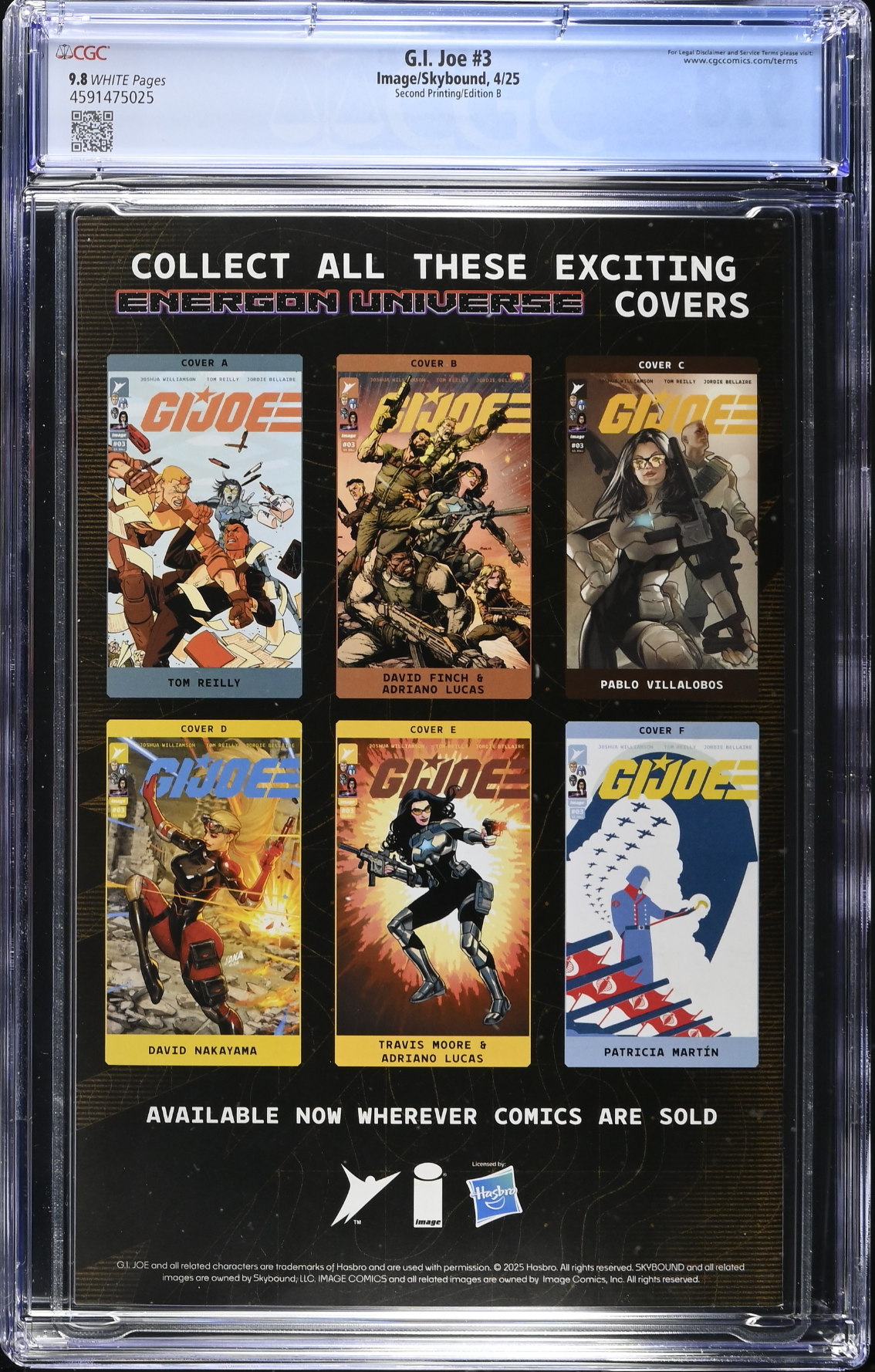 G.I. Joe #3 Second Printing - Cover B - CGC 9.8