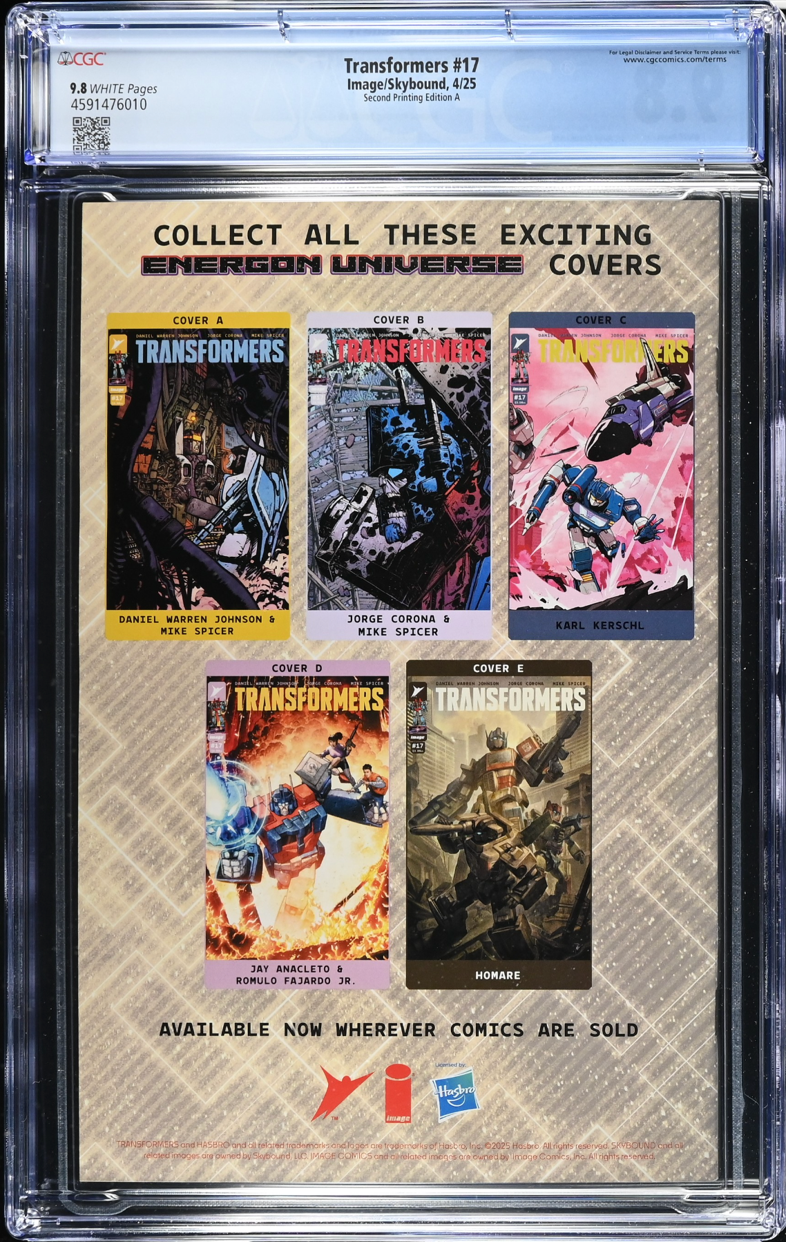 Transformers #17 Second Printing Howard A CGC 9.8