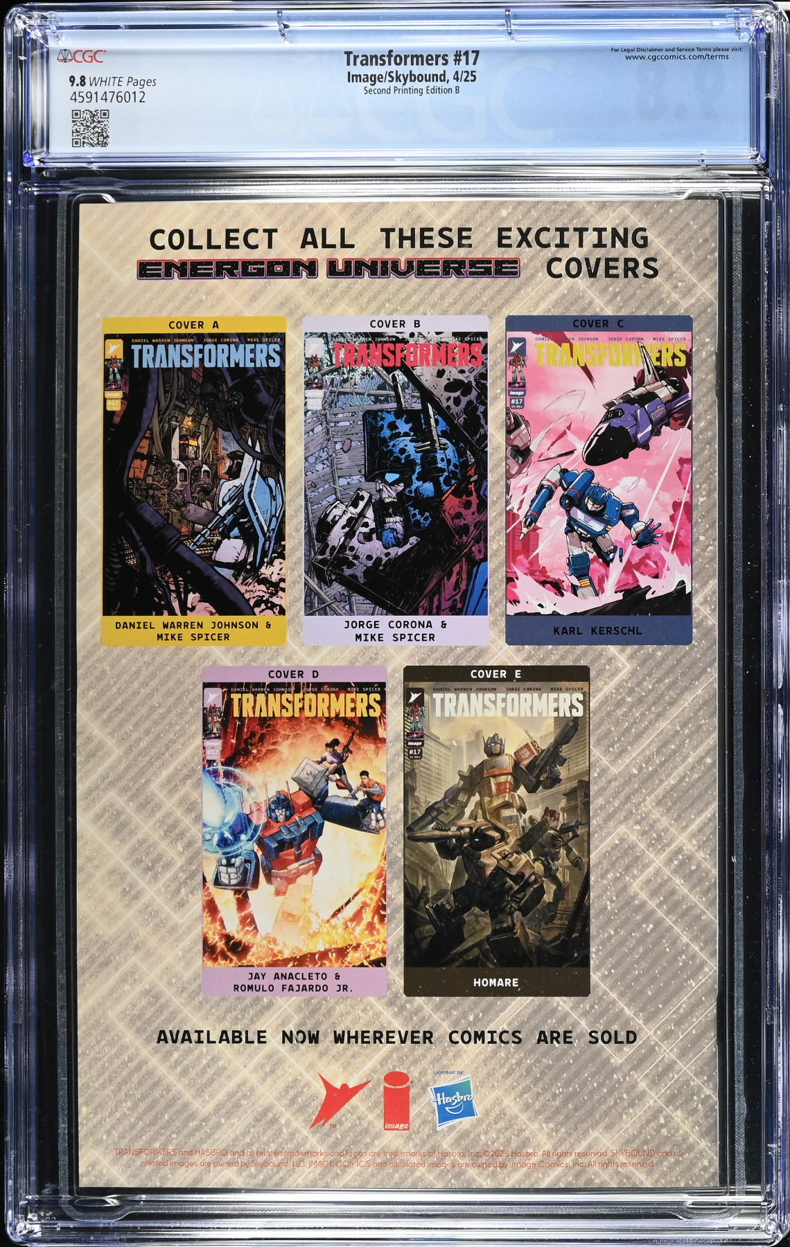 Transformers #17 Second Printing Howard B CGC 9.8