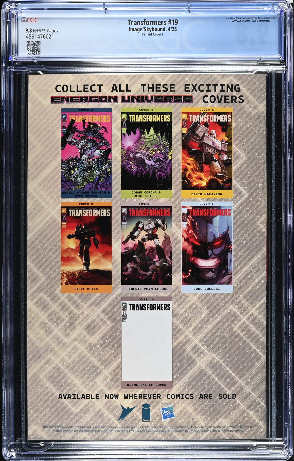 Transformers #19 Pham 1:50 Retailer Incentive Variant CGC 9.8