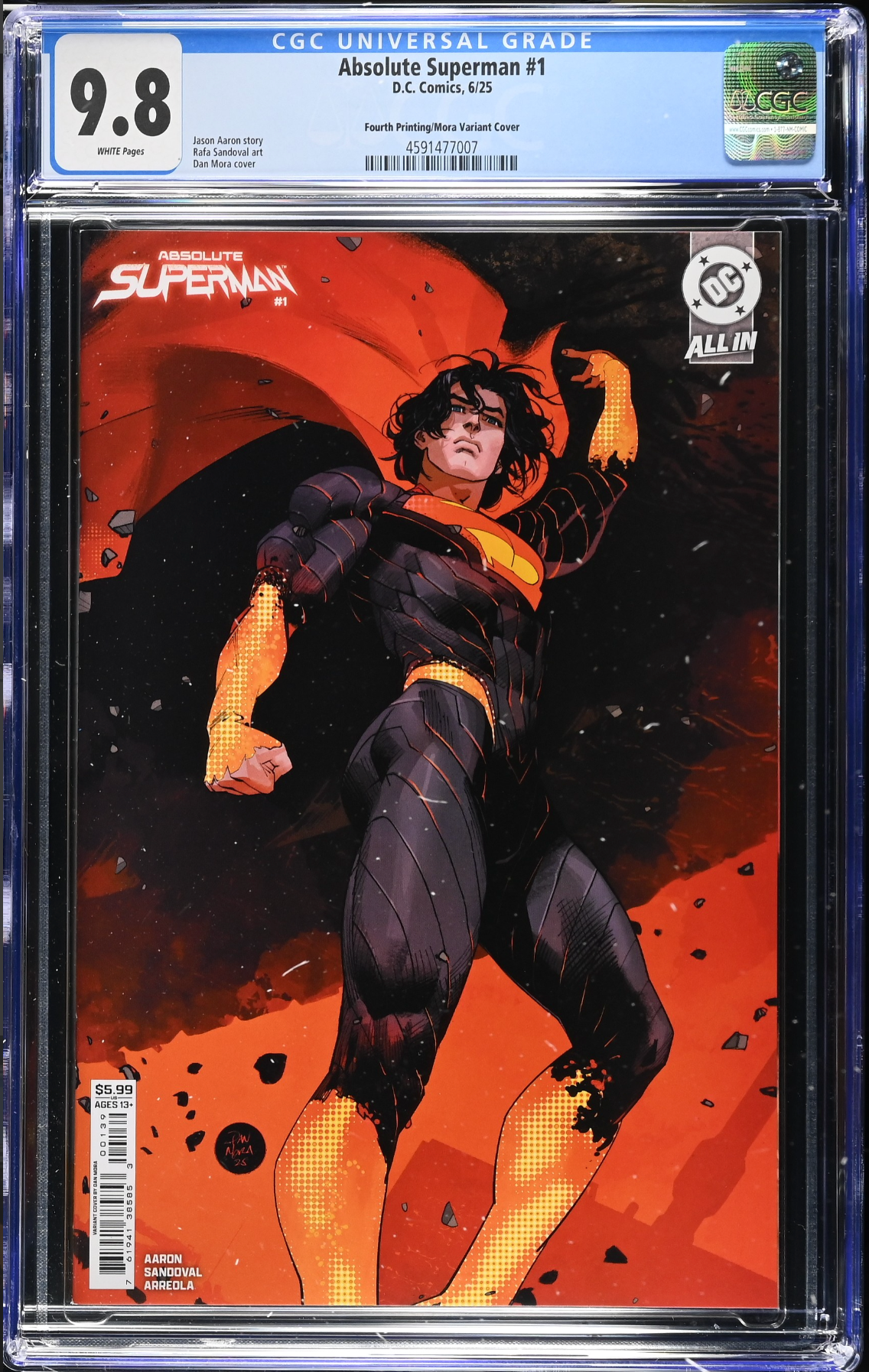 Absolute Superman #1 Fourth Printing Mora Variant CGC 9.8
