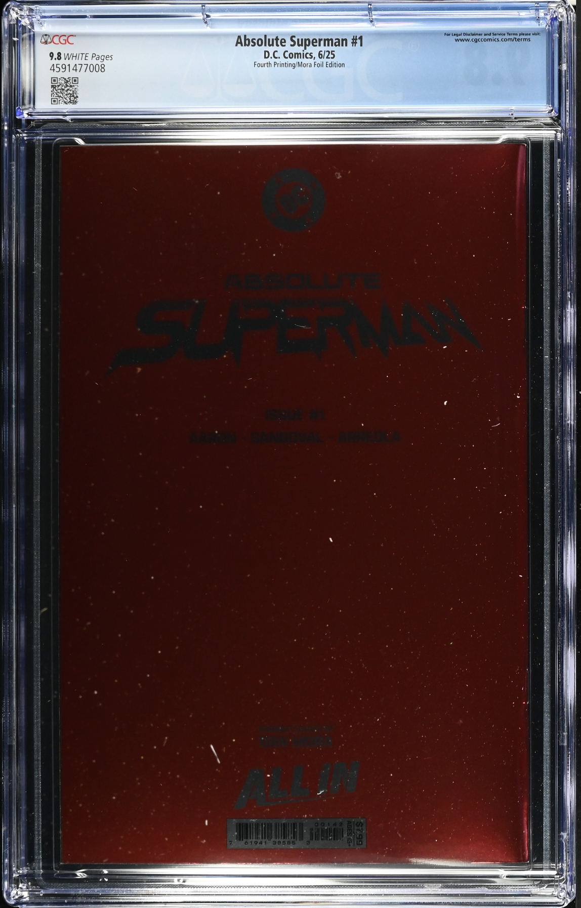 Absolute Superman #1 Fourth Printing Mora Foil Variant CGC 9.8