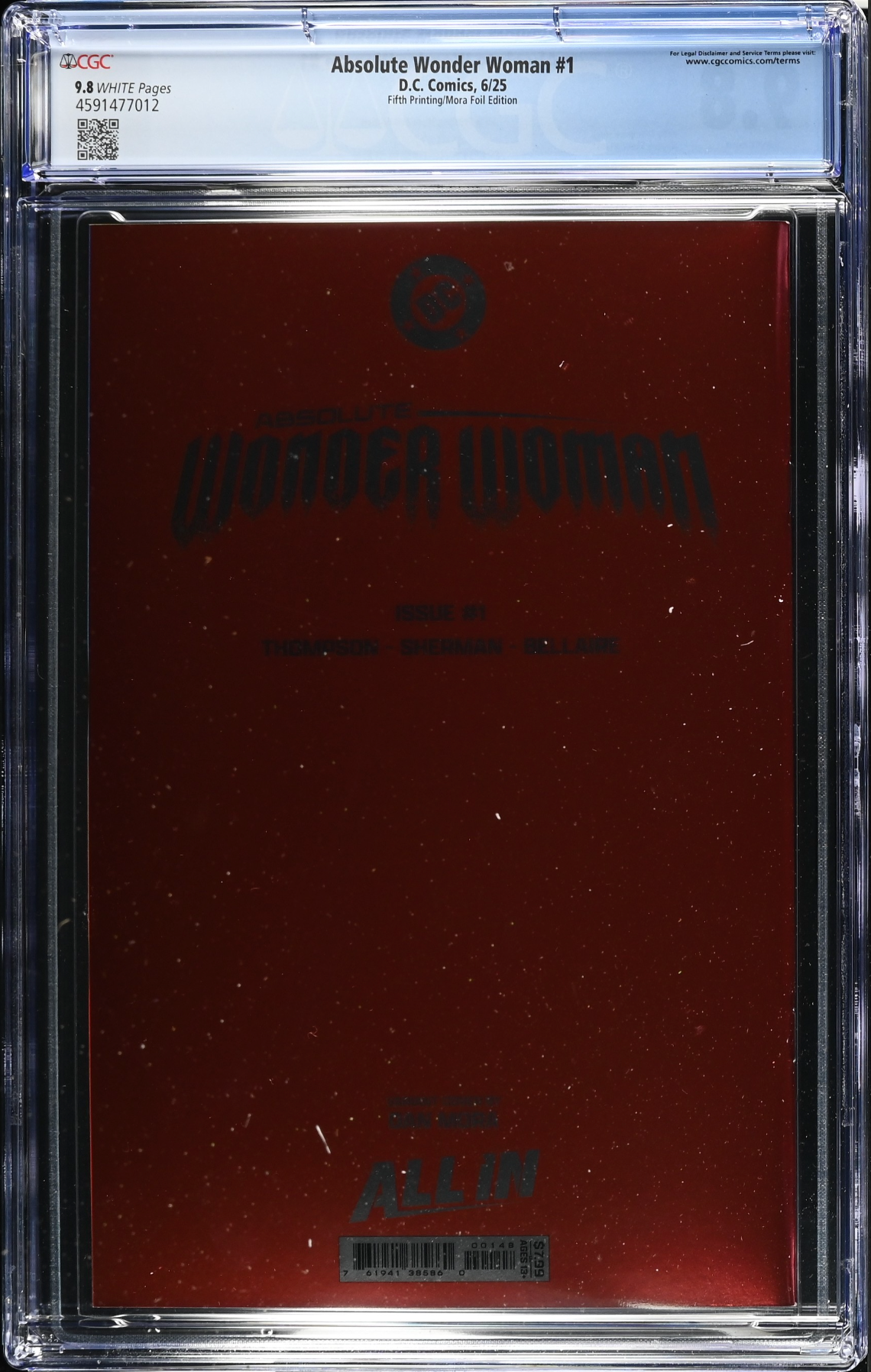 Absolute Wonder Woman #1 Fifth Printing Mora Foil Variant CGC 9.8