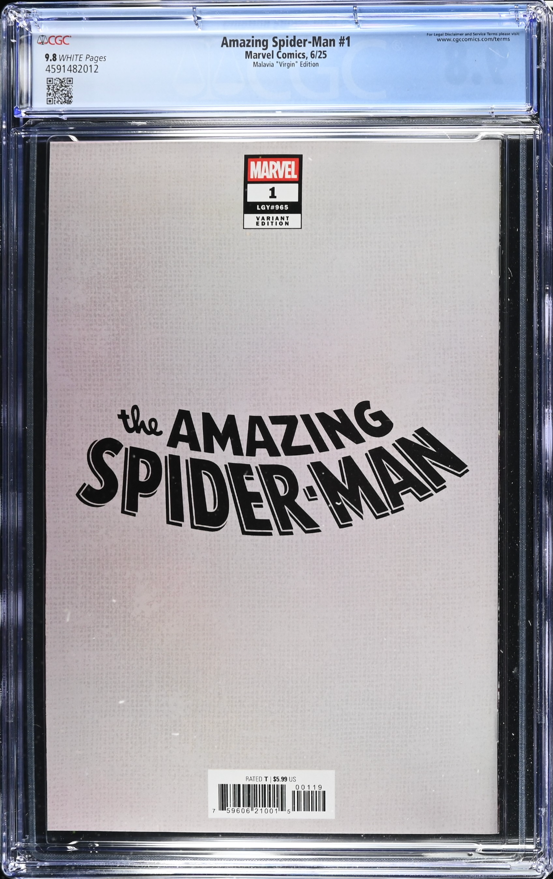 Amazing Spider-Man #1 Malavia 1:50 Virgin Retailer Incentive Variant CGC 9.8