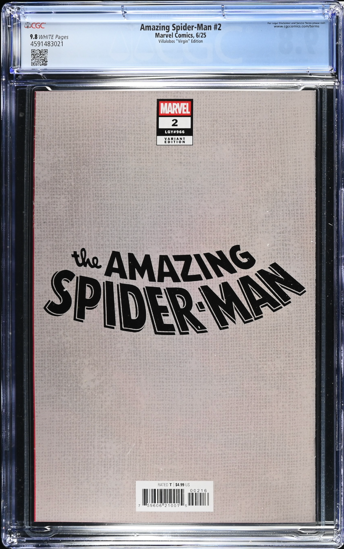 Amazing Spider-Man #2 Villalobos 1:100 Virgin Retailer Incentive Variant CGC 9.8