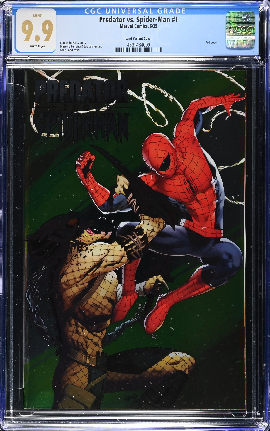 Predator vs. Spider-Man #1 Land Foil Variant CGC 9.9