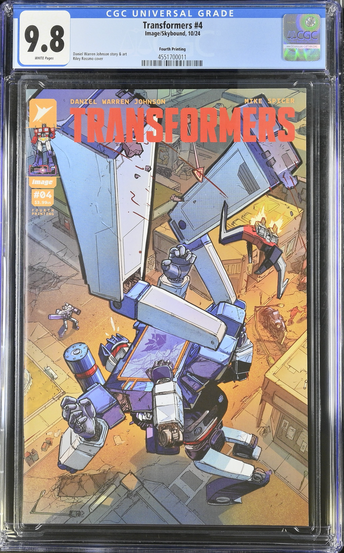 Transformers #4 Fourth Printing CGC 9.8