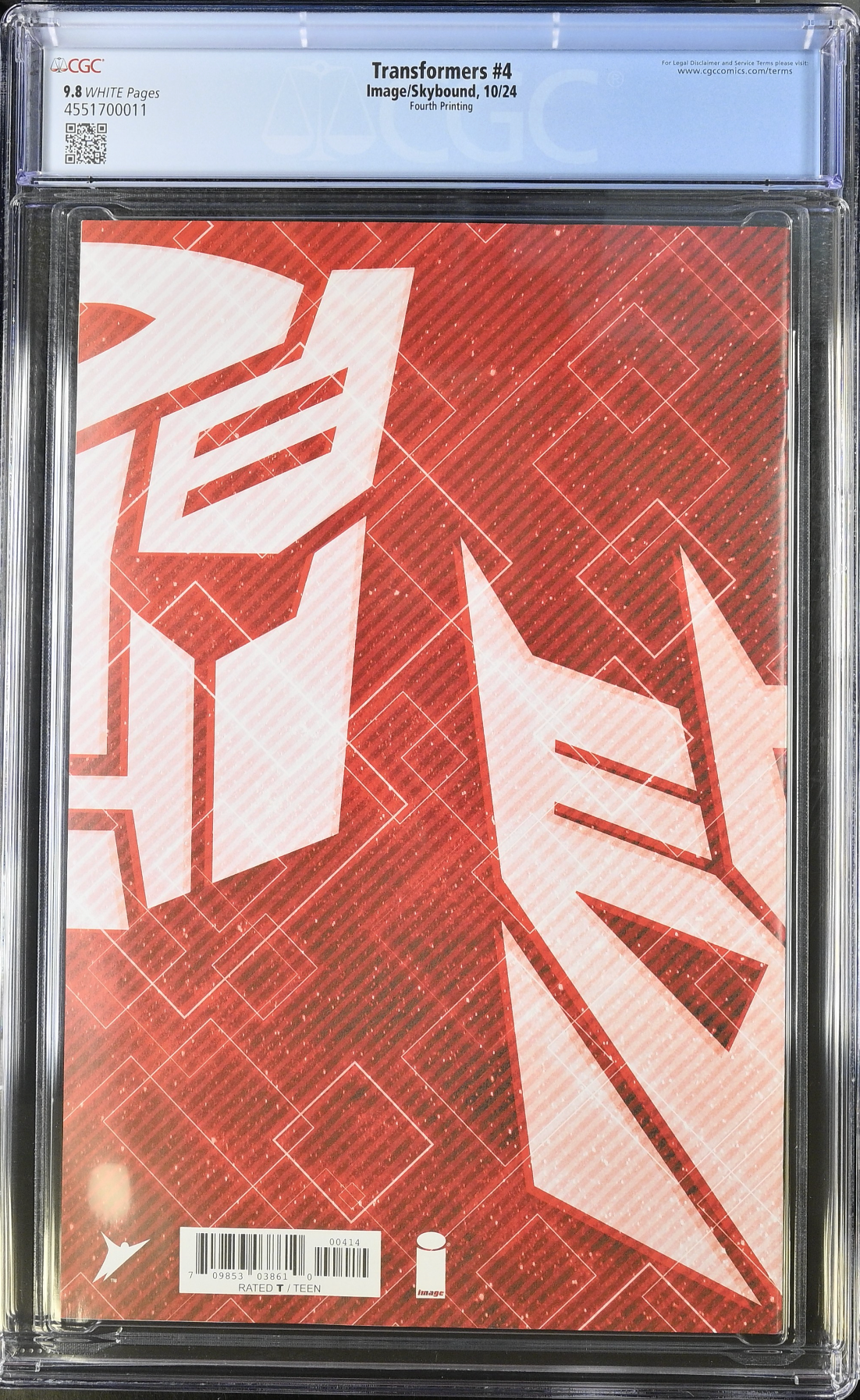 Transformers #4 Fourth Printing CGC 9.8