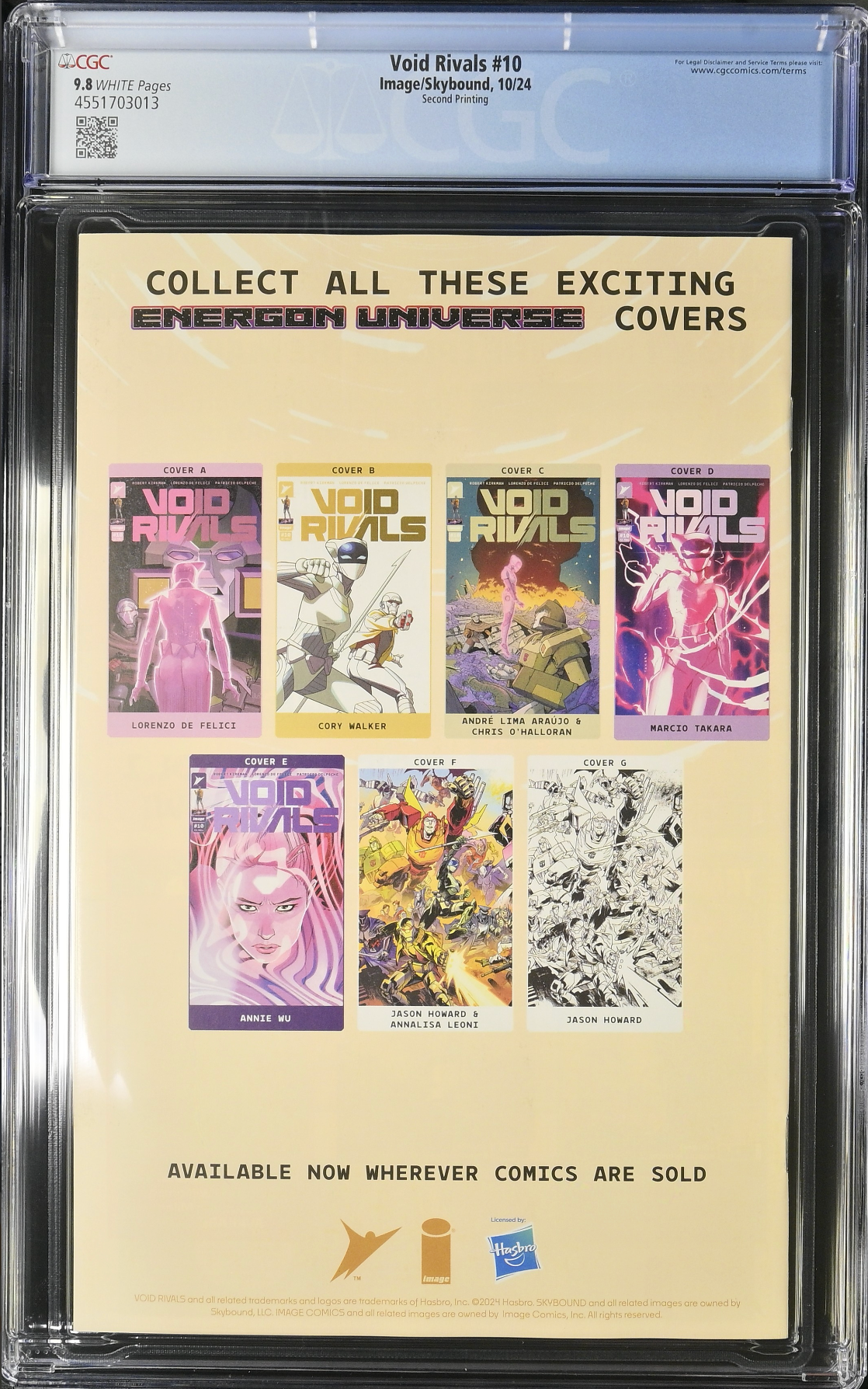 Void Rivals #10 Second Printing CGC 9.8