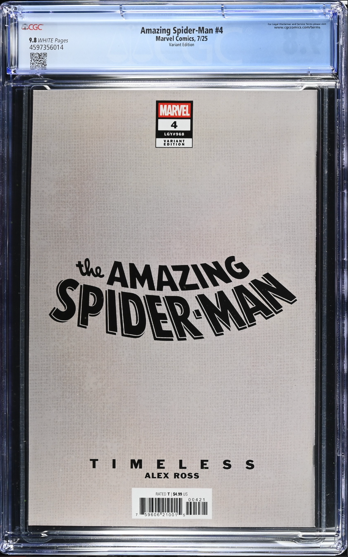 Amazing Spider-Man #4 Ross Timeless Variant CGC 9.8