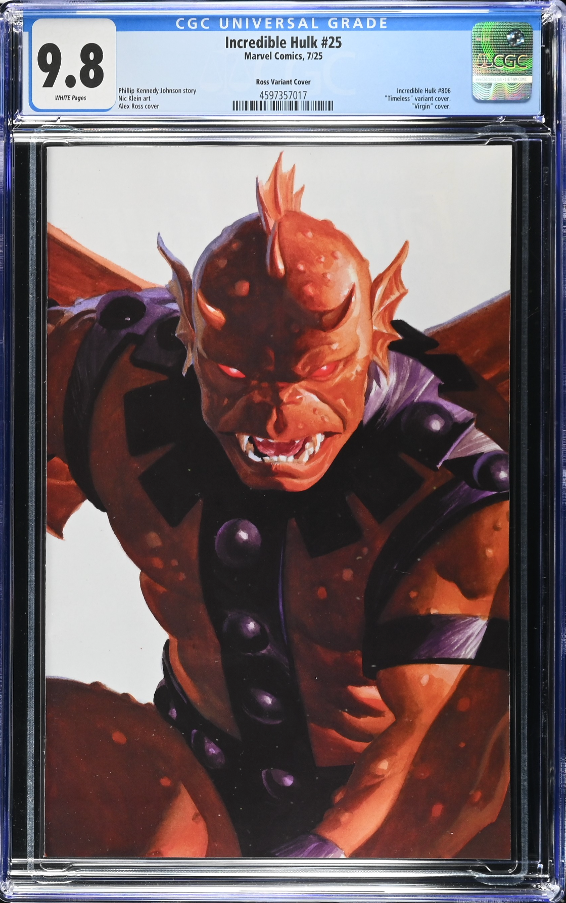 The Incredible Hulk #25 Ross Timeless Variant CGC 9.8