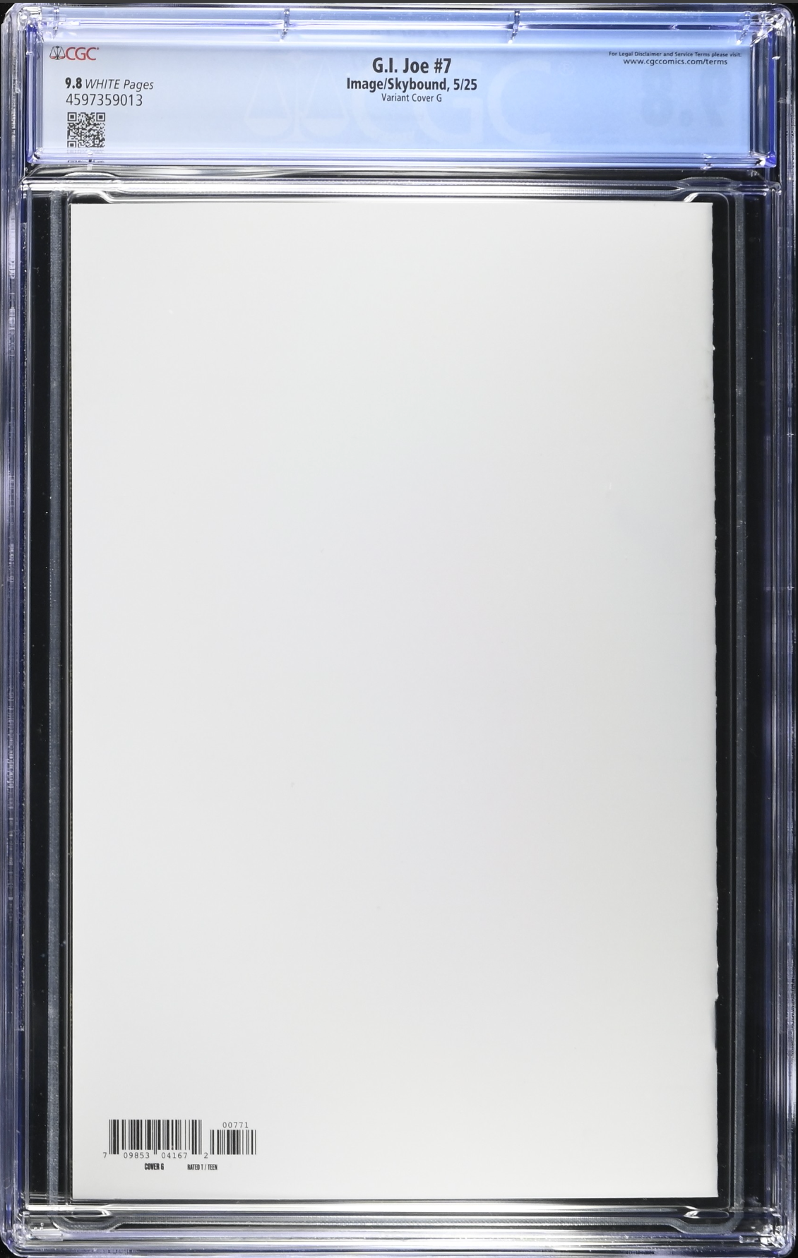 G.I. Joe #7 Blank Sketch Variant CGC 9.8