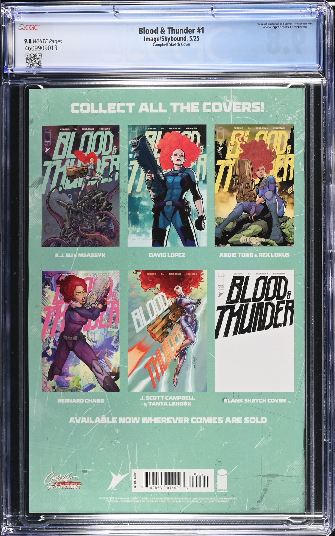 Blood & Thunder #1 Campbell Exclusive B - Colorized Sketch - CGC 9.8