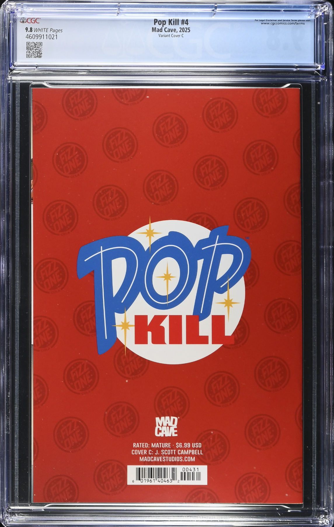 Pop Kill #4 J. Scott Campbell "Frisky" Variant - CGC 9.8