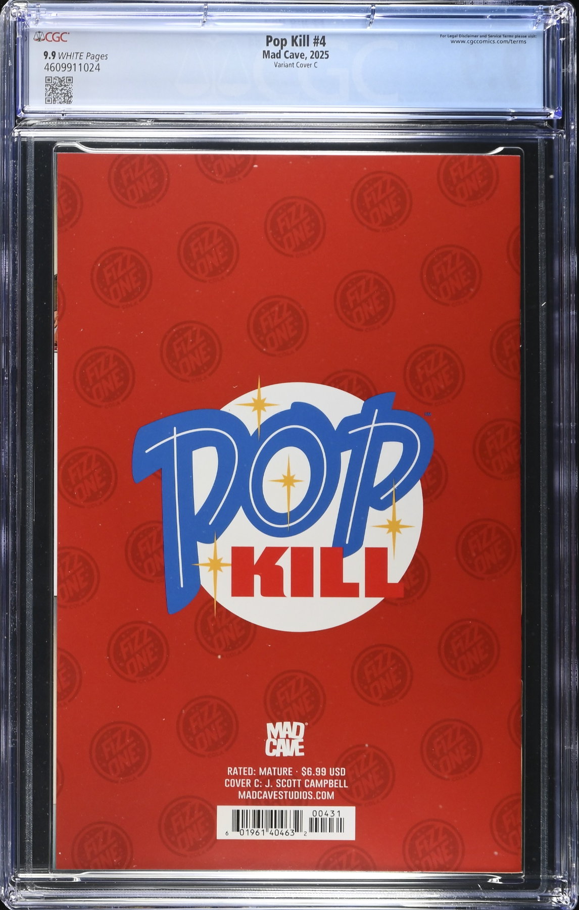 Pop Kill #4 J. Scott Campbell "Frisky" Variant - CGC 9.9