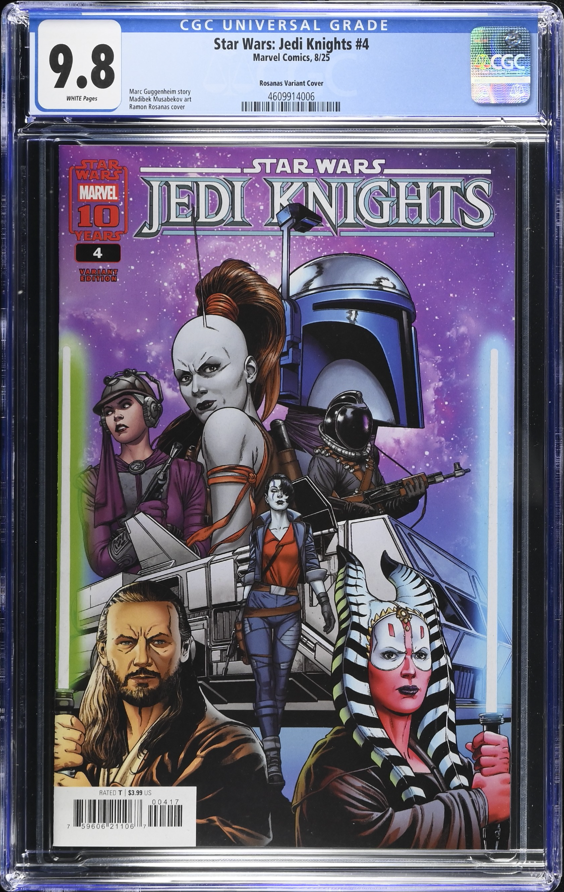 Star Wars: Jedi Knights #4 Rosanas 1:25 Retailer Incentive Variant CGC 9.8